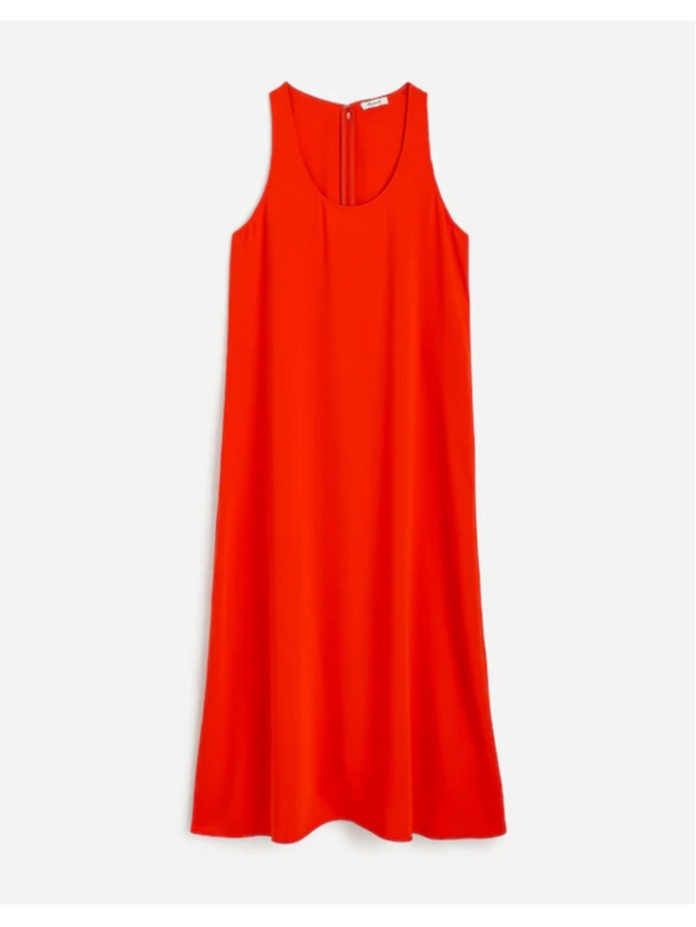 NWT Madewell Sleeveless Scoopneck Midi Dress in red size small NU577